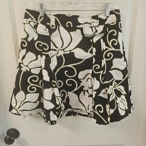 Ann Taylor Women's Black / White / Green Patterned Skirt | Size S